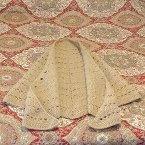 Hand Crocheted Tan Shawl